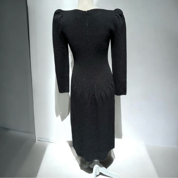 🌻VINTAGE 1980s Pat Sandler for Wellmore Black Knit Sequined Dress Tagged Size 8 - Picture 9 of 14